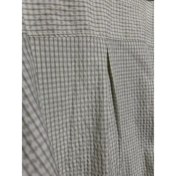 Max Studio London Green Plaid Popover Blouse Relaxed Fit Long Sleeve Women’s XS - Picture 6 of 6